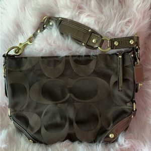 Coach Brown/gold accent handbag w/dust cover